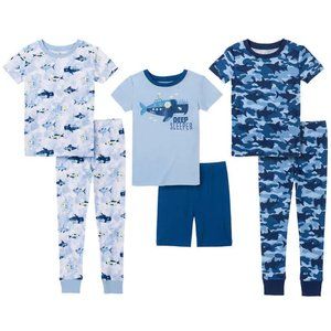 Kids Headquarters Kids' 6-piece Cotton Pajama Set Deep Sleeper